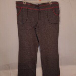 Avia Ladies Size Large Drawstring Waist Straight Leg Grey w/ Red Lounge Pants